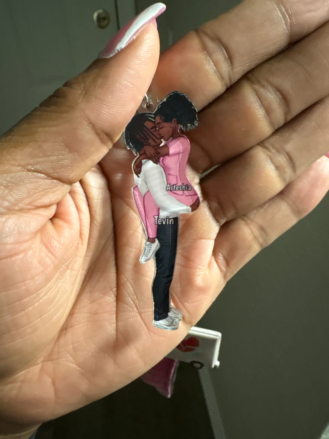 Customer photo review of Personalized Keychain, Couple Portrait, Firefighter, Nurse, Police Officer, Teacher, Gifts by Occupation