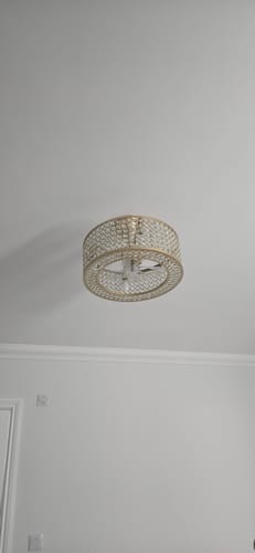 Customer photo review of Blade Crystal Ceiling Fan with Remote Semi Flush Mount