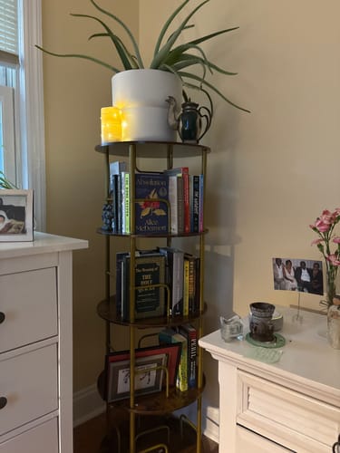 Customer photo review of Flycity 3-5 Tier Rotating Bookshelf With 360° Spinning Display