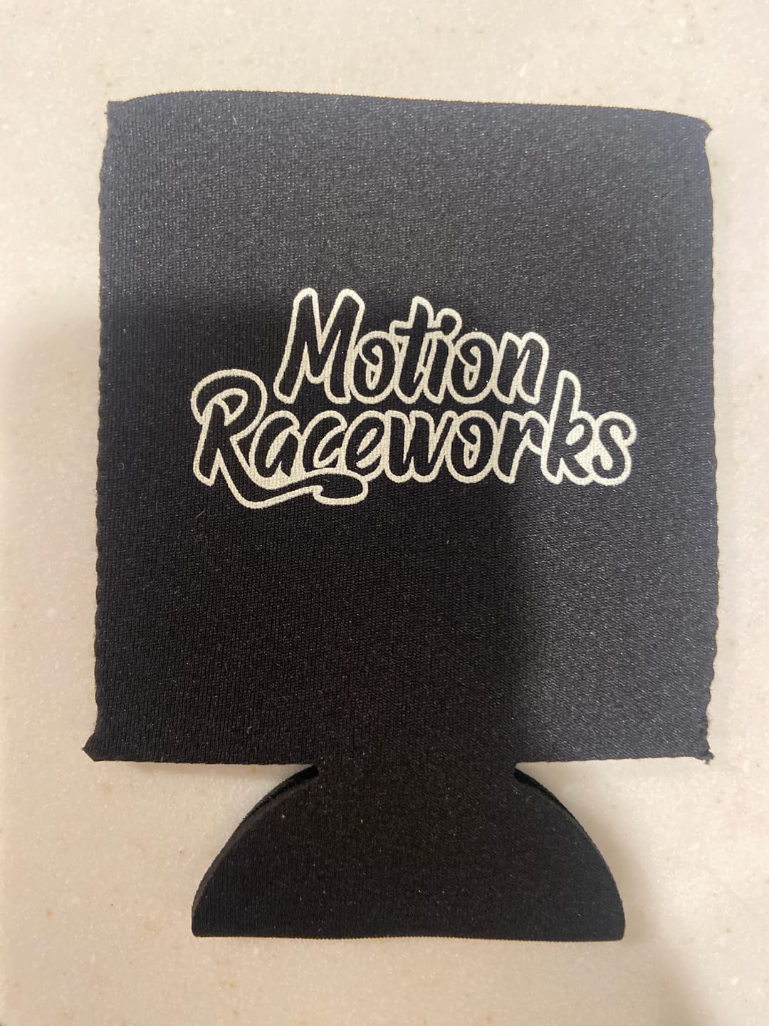 Customer photo review of Black Motion Logo Retro Koozie