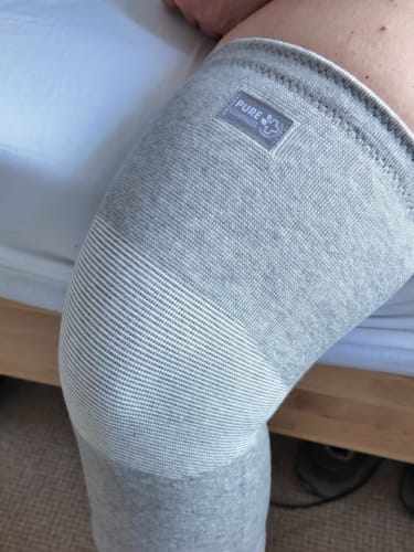 Customer photo review of Premium Bamboo Compression Knee Sleeve