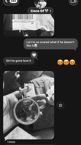 Customer photo review of 65mm Circle Photo Necklace