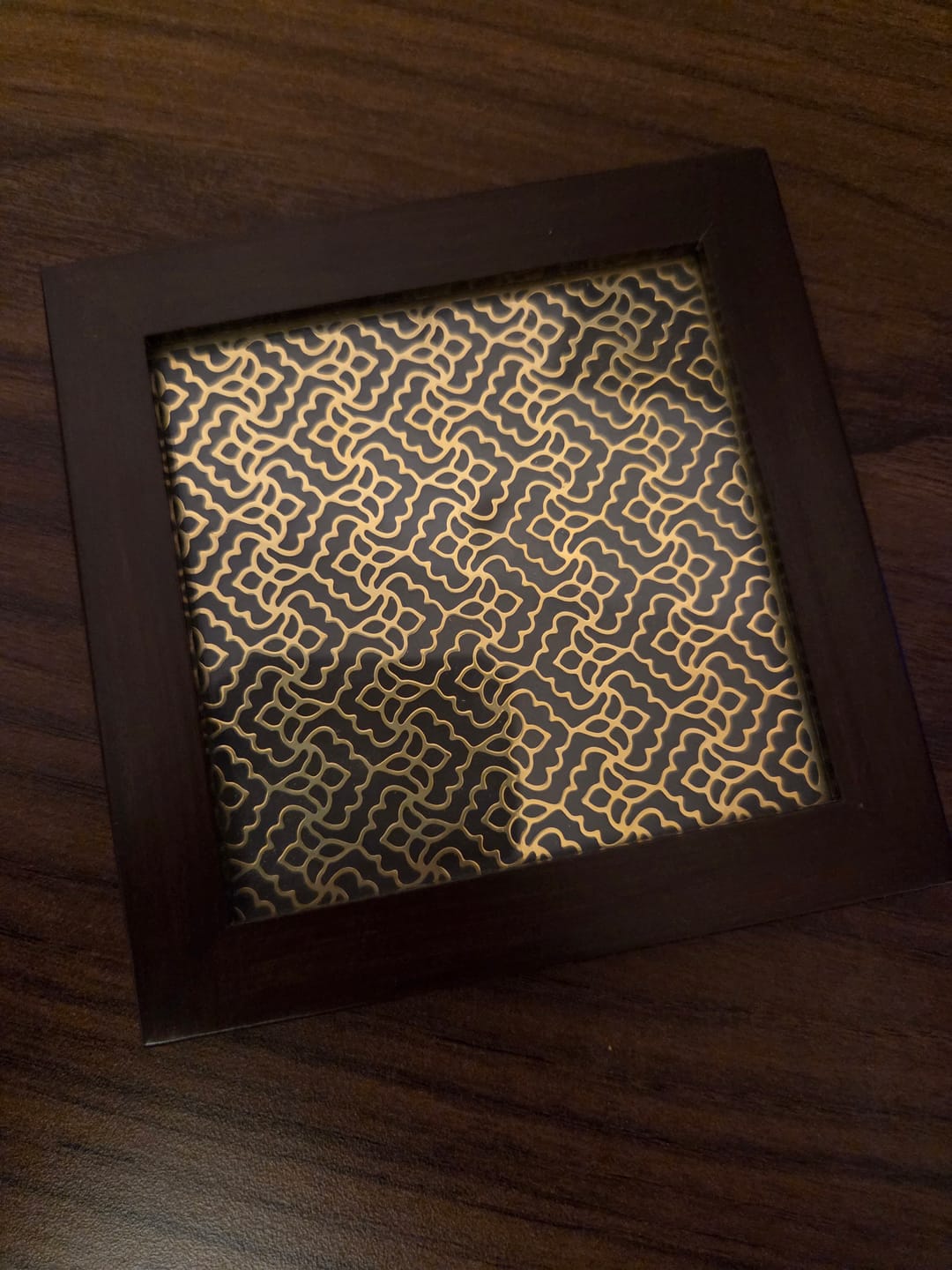 Customer photo review of Teak Wood Coaster - Taj Mahal Jaali