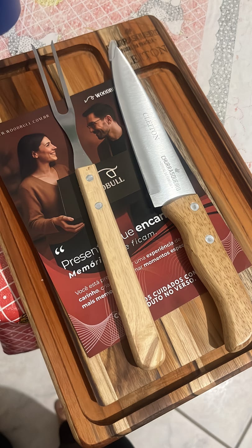 Customer photo review of CONJ. PARA CHURRASCO  MADEIRA - TECA - 3 PCS