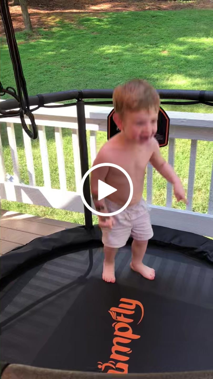 Customer video review of 5 FT Monkey Bar Toddler Trampoline