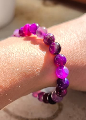 Customer photo review of »Don’t Panic - angstfrei« Armband aus echtem Lavendelachat