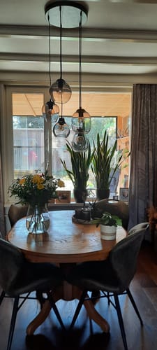 Customer photo review of Hanglamp Navi - 5-lichts - Chroom - Glas