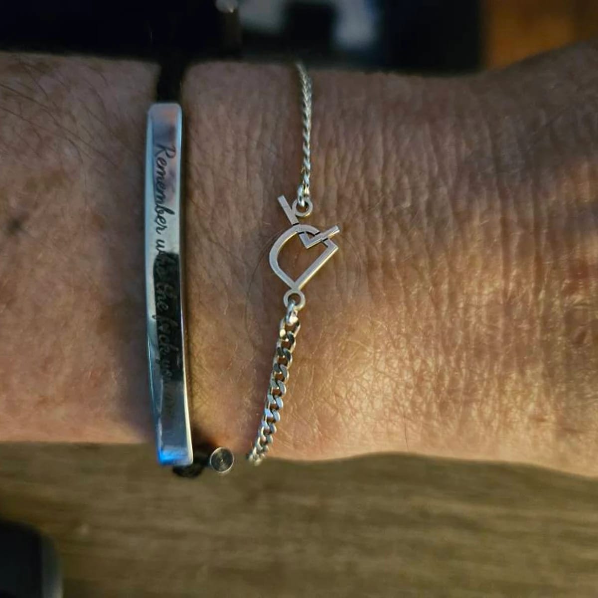 Customer photo review of Custom Two Initial Interlocking Bracelet