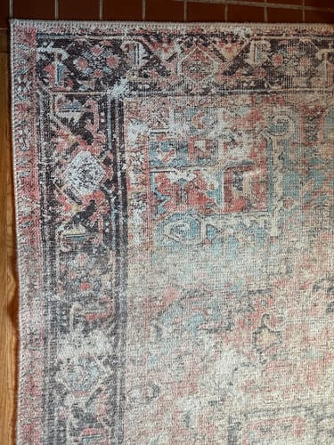 Customer photo review of Distressed Vintage Cezanne Terracotta Sky Area in Multicolor Rug