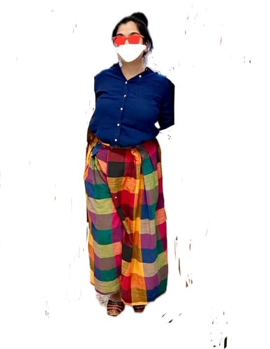 Customer photo review of FRIDA PANTS | MULTI CHEX