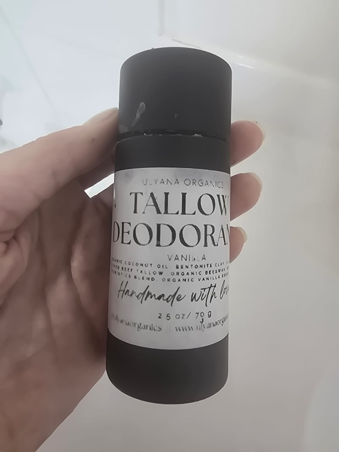 Customer photo review of Tallow & Probiotic Deodorant