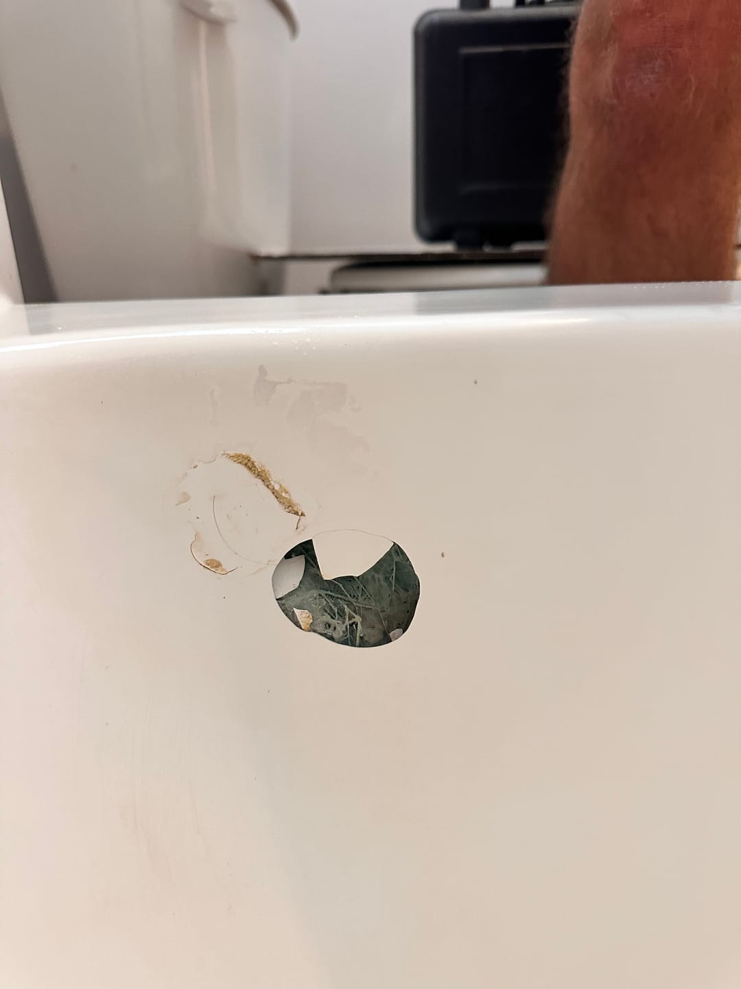 Customer photo review of Large Wall Damage - Tub and Shower Repair Kit