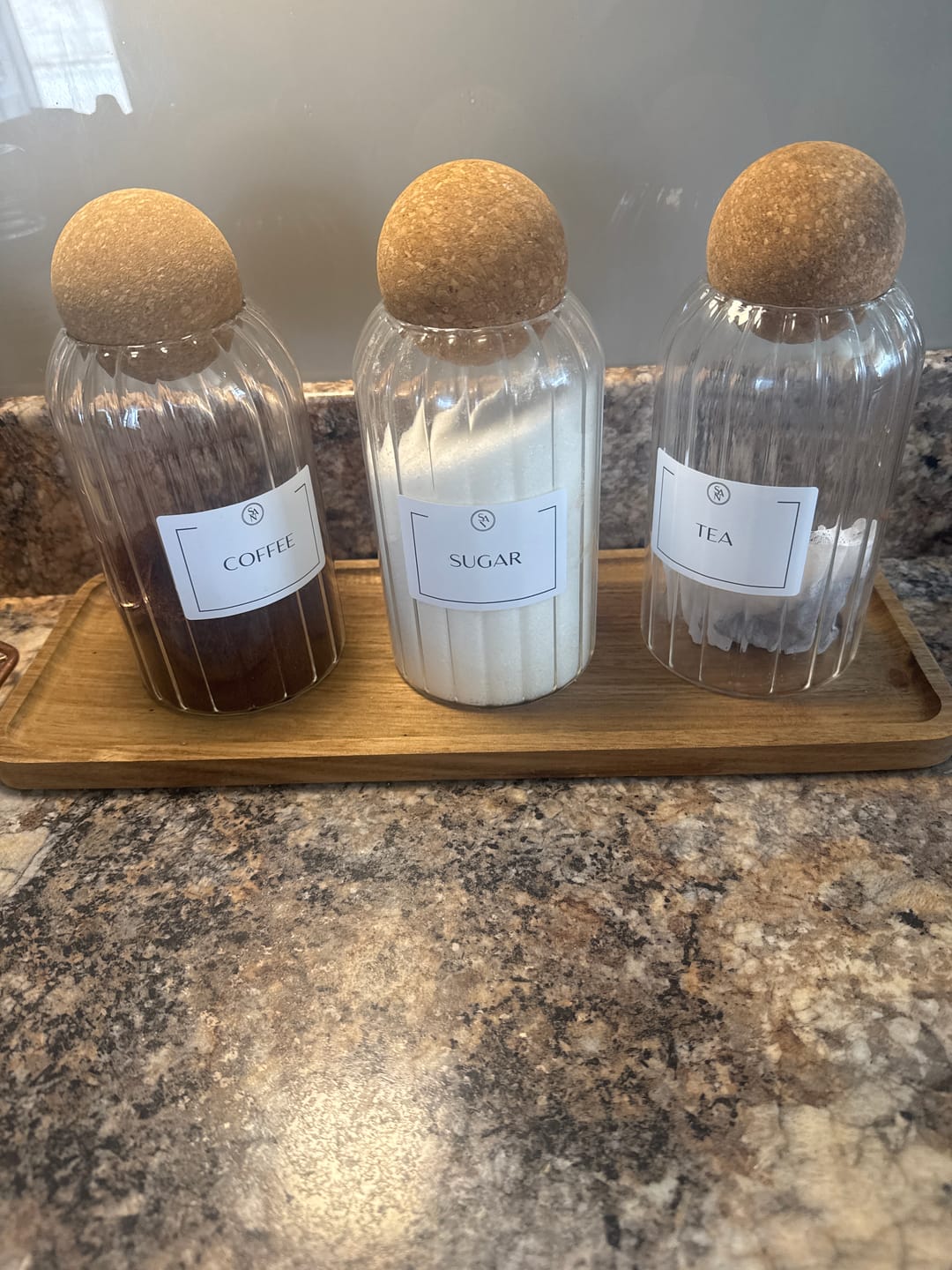 Customer photo review of Set of 3 Ribbed 1200 ML Cork Ball Jars