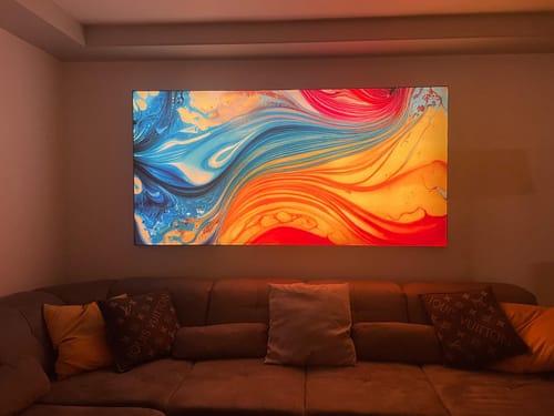 Customer photo review of Canvalight® Leuchtbild | Fluid Art - Am Strand | Querformat