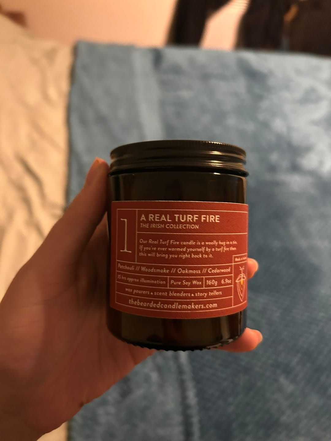 Customer photo review of A Real Turf Fire Candle | The Bearded Candle Makers