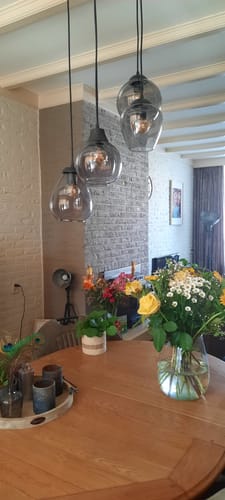 Customer photo review of Hanglamp Navi - 5-lichts - Chroom - Glas