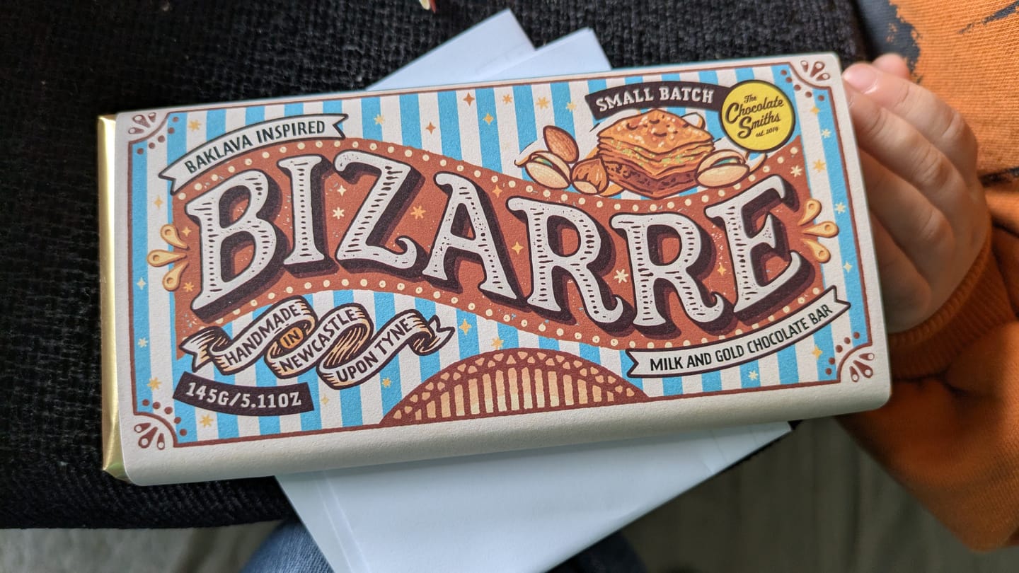 Customer photo review of Baklava Inspired What D' Yee Want Wednesday Chocolate Bar 145g