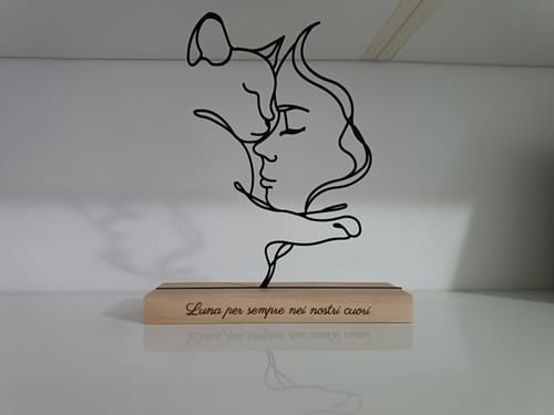 Customer photo review of ATLAS – Chat en métal sur socle bois – Cadeau original amoureux des chats