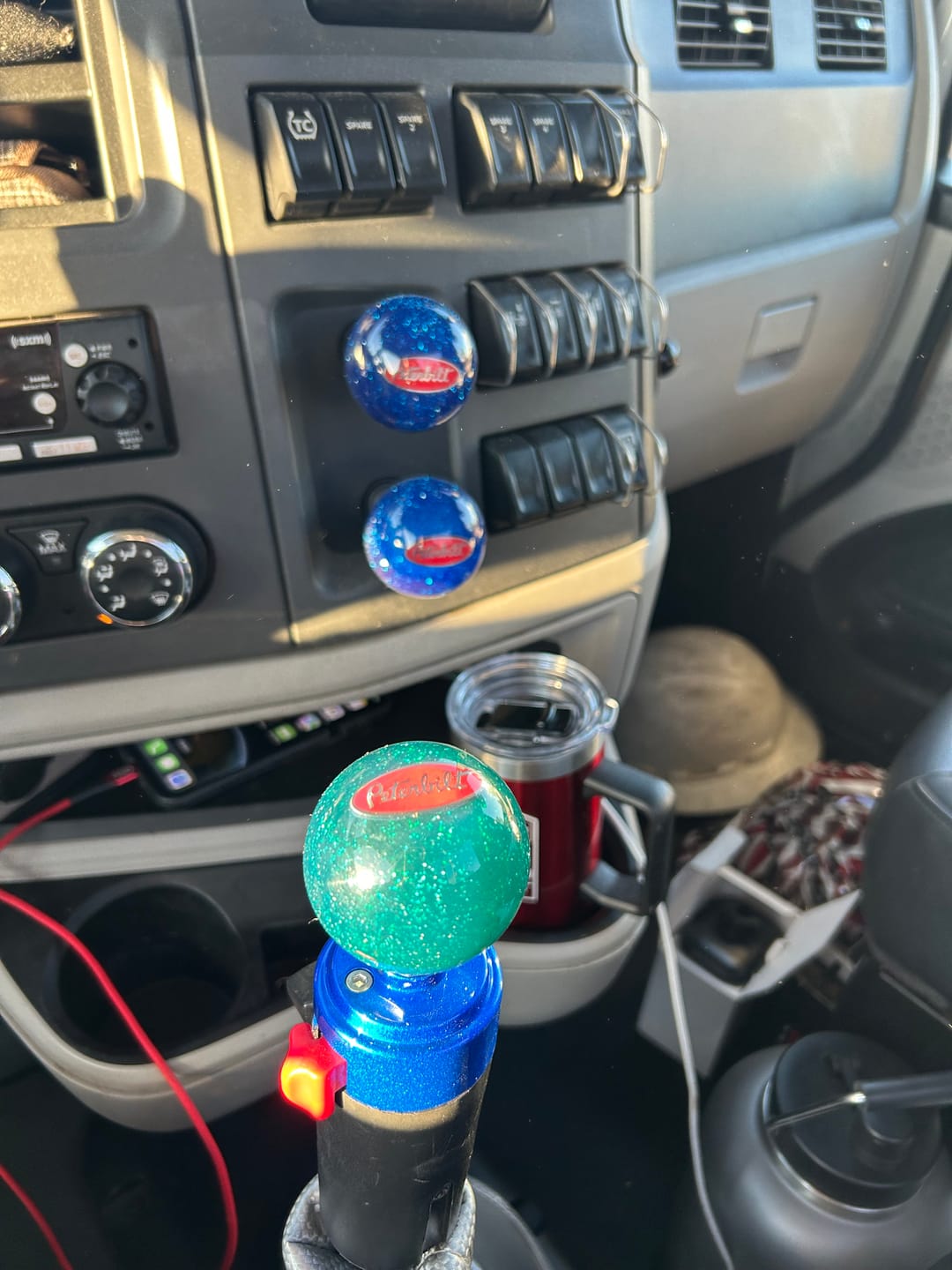 Customer photo review of Peterbilt Emblem Shift Knobs (1/2"-13 female threads) Twisted Shifterz (Choose Color)
