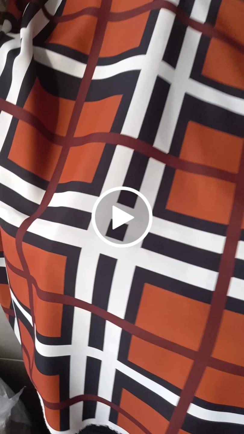 Customer video review of Brown and White Striped Plaid Fabric By Metre