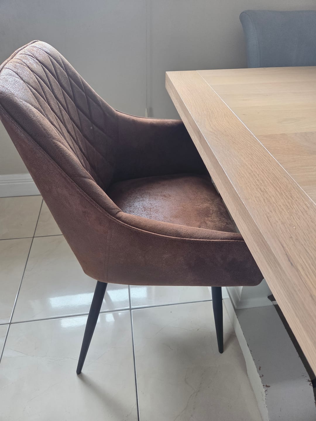 Customer photo review of Clover Quilted Dining Chair - Brown
