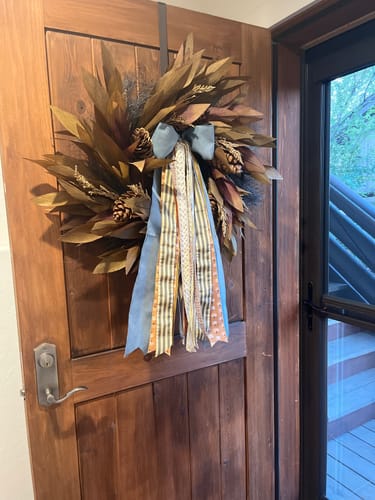 Customer photo review of Gilded Pumpkin Wreath Ribbon *