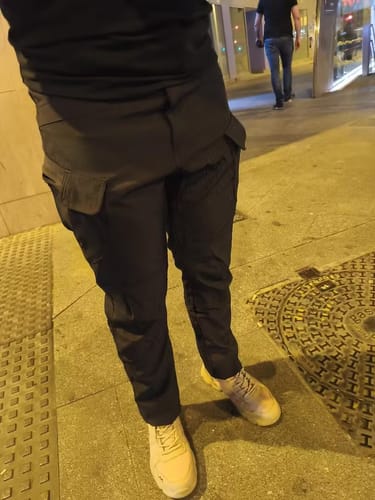 Black cargo trousers customer photo