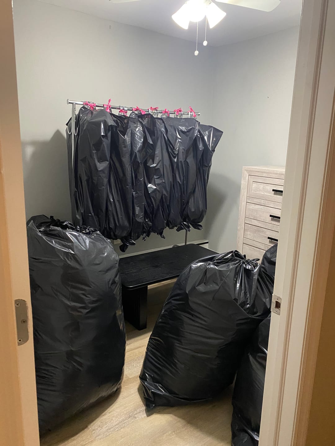 Customer photo review of Raybee Heavy-Duty Rolling Clothes Rack, 75" Extra Wide 67"H Garment Rack with Shelf & 4 Side Hooks | 450LBS Capacity, Extendable Hanging Bar, 360° Lockable Casters, Side Hooks
