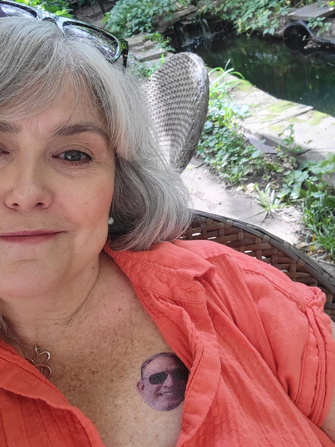 Customer photo review of Custom Photo Face Temporary Tattoo