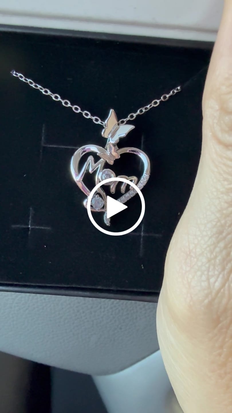 Customer video review of Mom 18k White Gold Plated Necklaces with Swarovski Crystals and Message Card