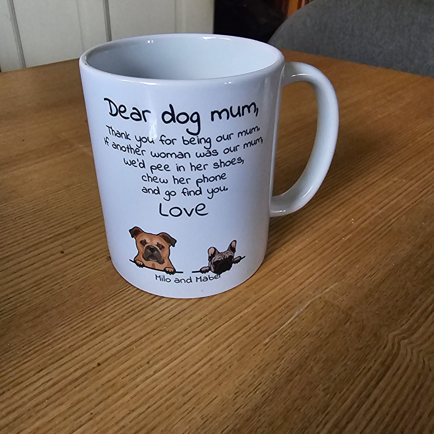Customer photo review of Dear Dog Parent - Personalised Mug