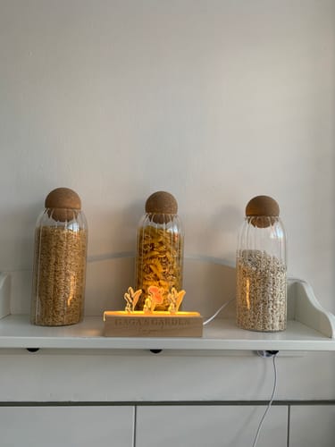 Customer photo review of Set of 3 Cork Ball Glass Jars - Tea, Coffee and Sugar 500ml