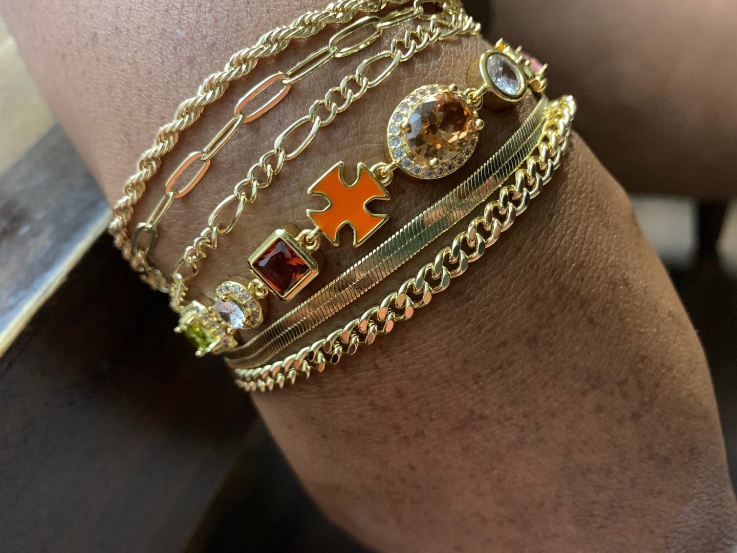 Customer photo review of Gold Solstice Gemstone Bundle (Necklace & Bracelet)