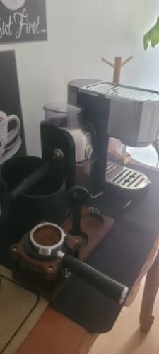 Customer photo review of Station de bourrage espresso en bois XL