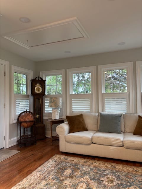 Customer photo review of Painted Wood Plantation Shutter