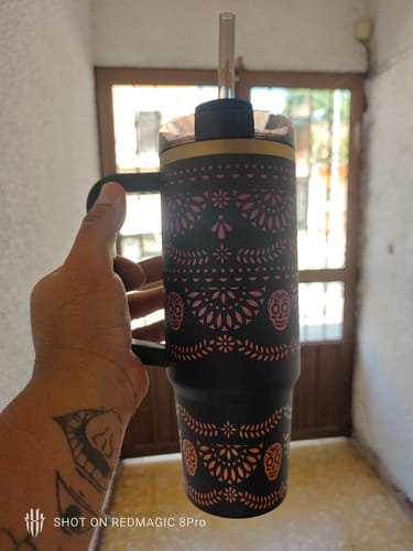Customer photo review of Stanley Quencher H2.0 Flowstate™ Tumbler Midnight Catrina | 887ML