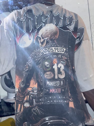 Customer photo review of Godspeed Biker Nation Tee Clay