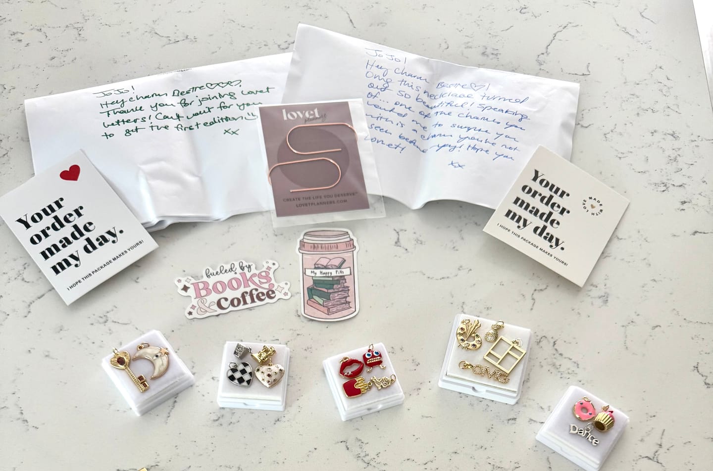 Customer photo review of Jumbo Rose Gold Paperclip Bookmark – Charm Holder (Set of 2)