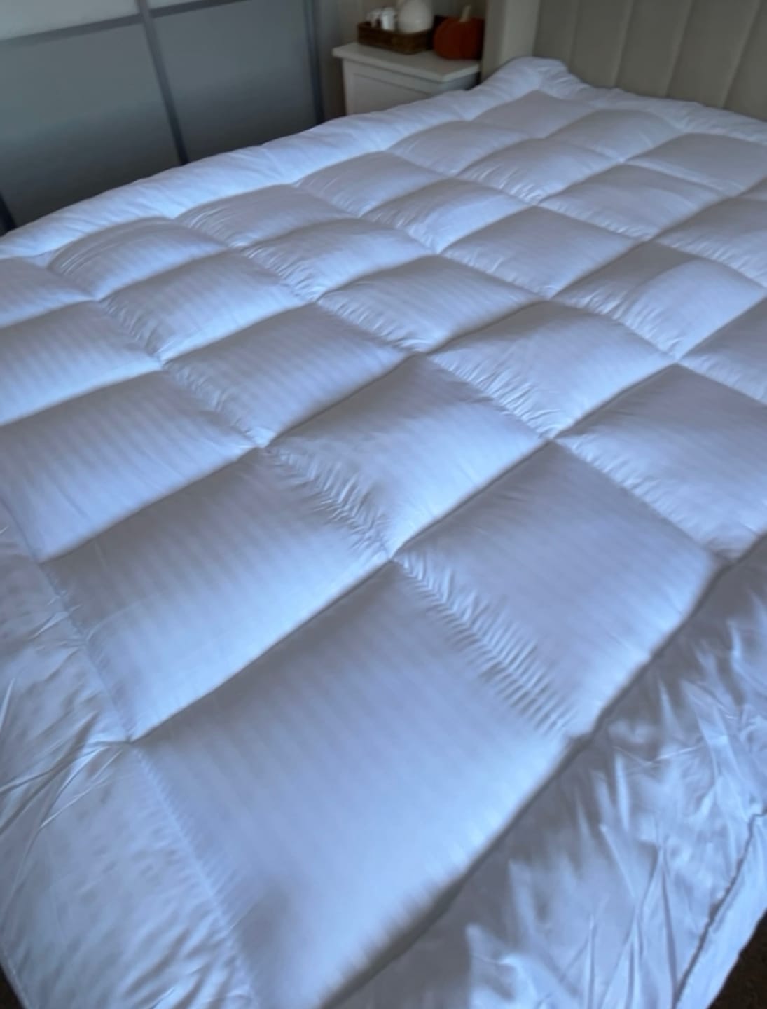 Customer photo review of 10CM Satin Stripe Mattress Topper