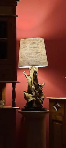 Customer photo review of Wurzelholz Tischlampe IKAL Höhe 82 cm inkl. Lampenschirm