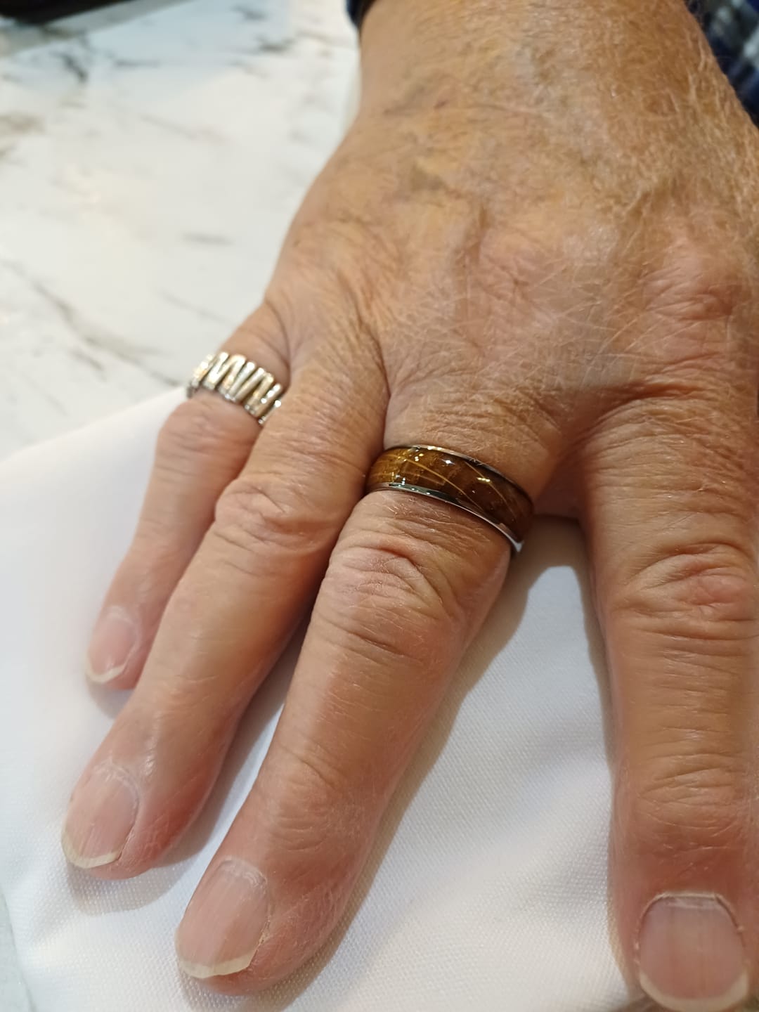 Customer photo review of The Barrelwood 8mm Wonder Ring