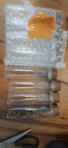 Customer photo review of Set tubes Verre & Socle Noyer - Conservation Café