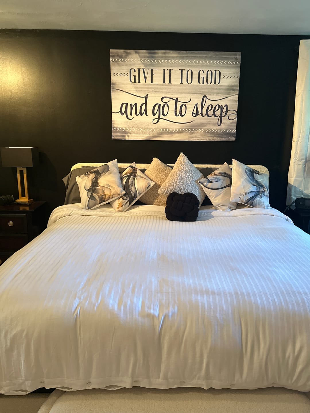 Customer photo review of "Give It To God And Go To Sleep" Premium Canvas