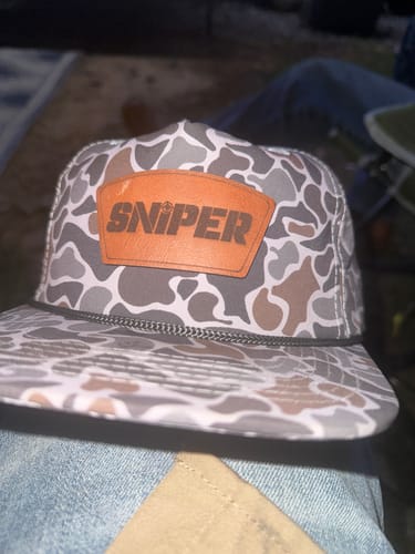 Customer photo review of Custom Leather Patch 5-Panel Rope Hat - Blank Rope Hats