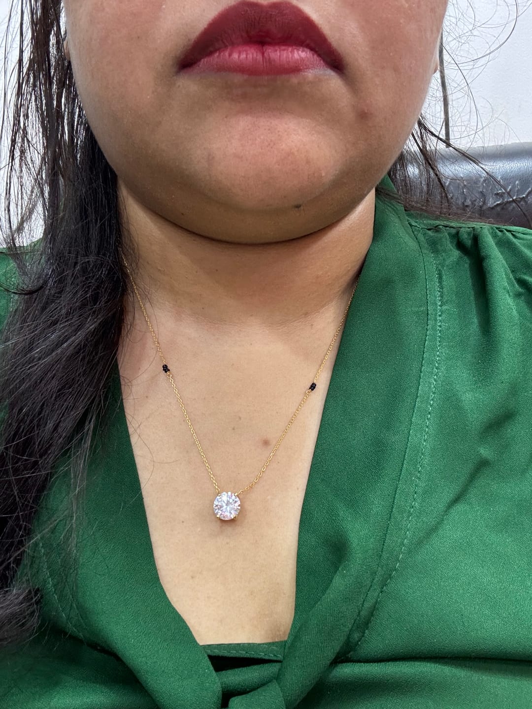 Customer photo review of Royal Solitaire Diamond Mangalsutra