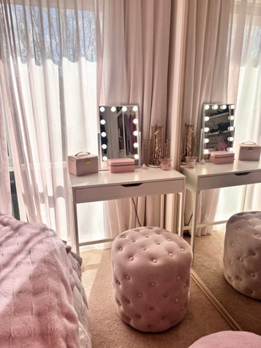 Customer photo review of Alexa Round Ottoman / Makeup Stool