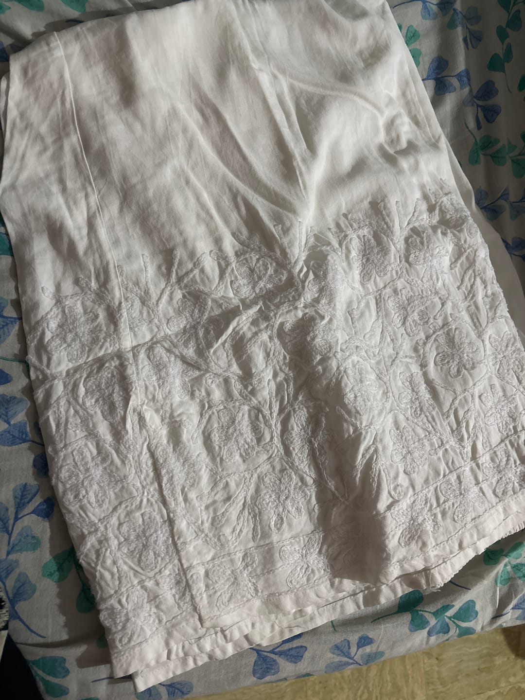 Customer photo review of White Chikankari Rayon Palazzo