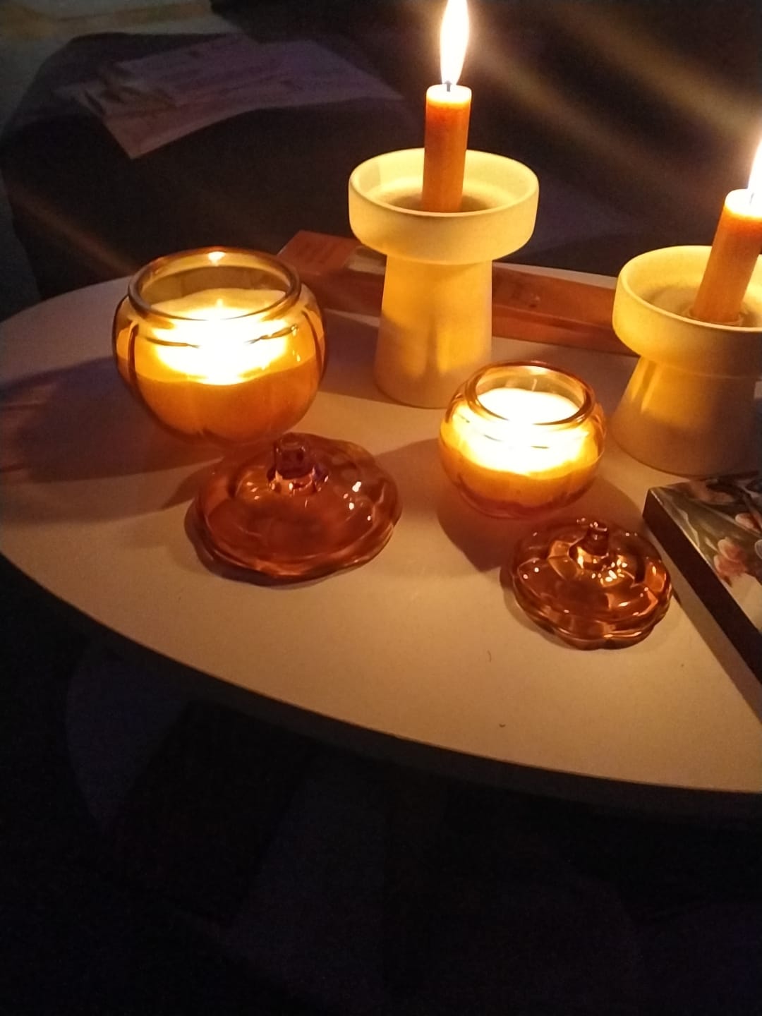 Customer photo review of Glaskürbis Kerzen Set (2-teilig) – Herbst & Halloween Deko Duftkerzen