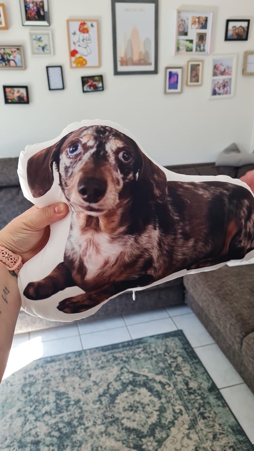 Customer photo review of Personalisiertes Hundekissen