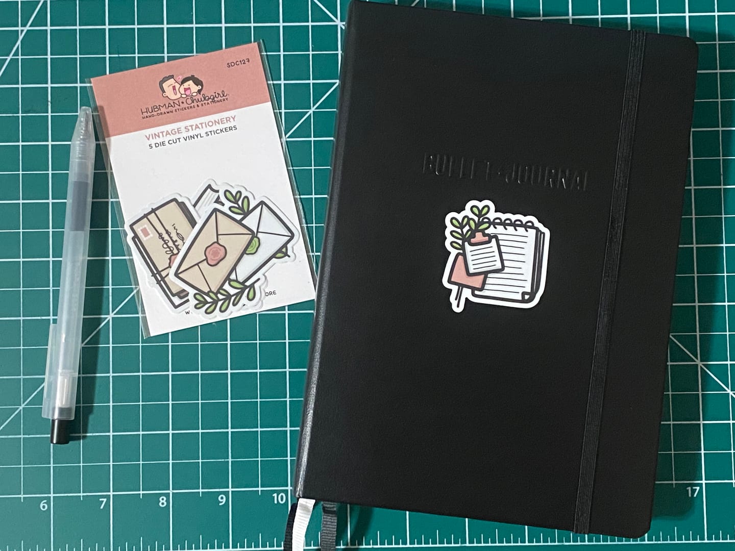 Customer photo review of Vintage Stationery Die Cut Stickers (Set of 5)